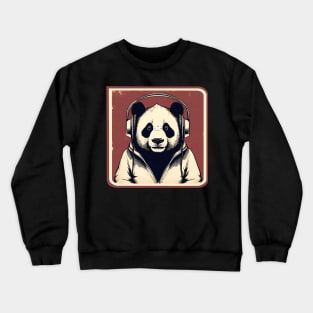 Panda with headphones Crewneck Sweatshirt